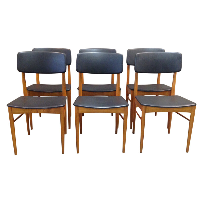 Ensemble de 6 chaises vintage en teck - 1950