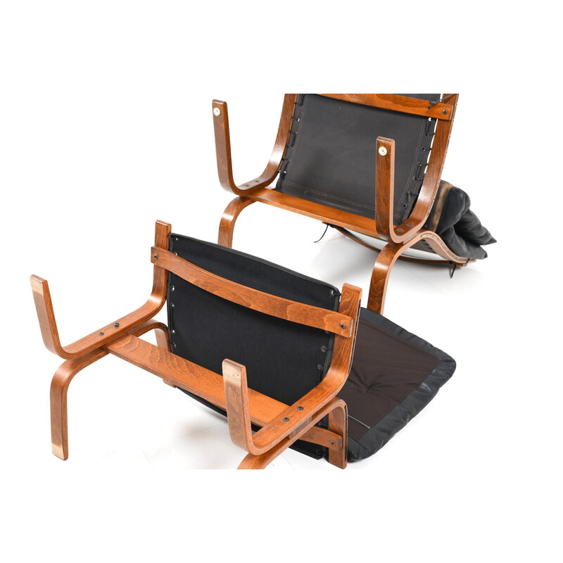 Vintage "siesta" lounge chair and ottoman by Ingmar Relling for Westnofa, 1970