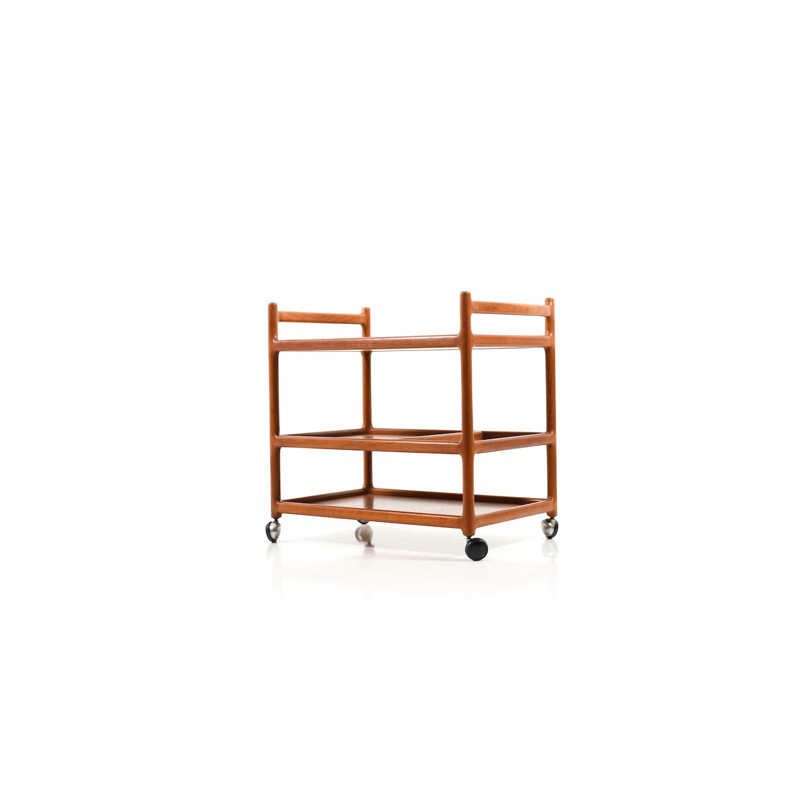 Vintage Danish serving trolley in teak by Johannes Andersen for CFC Silkeborg - 1960s