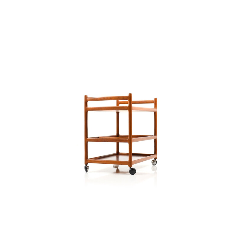 Vintage Danish serving trolley in teak by Johannes Andersen for CFC Silkeborg - 1960s