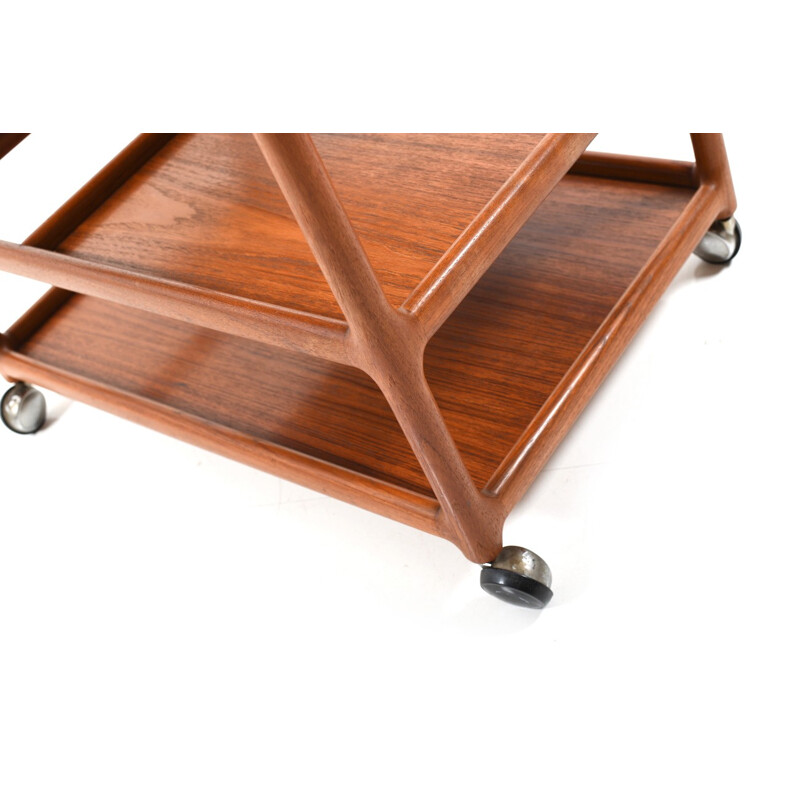 Vintage Danish serving trolley in teak by Johannes Andersen for CFC Silkeborg - 1960s