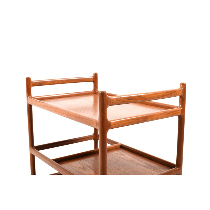 Carrello da portata danese vintage in teak di Johannes Andersen per CFC Silkeborg - 1960