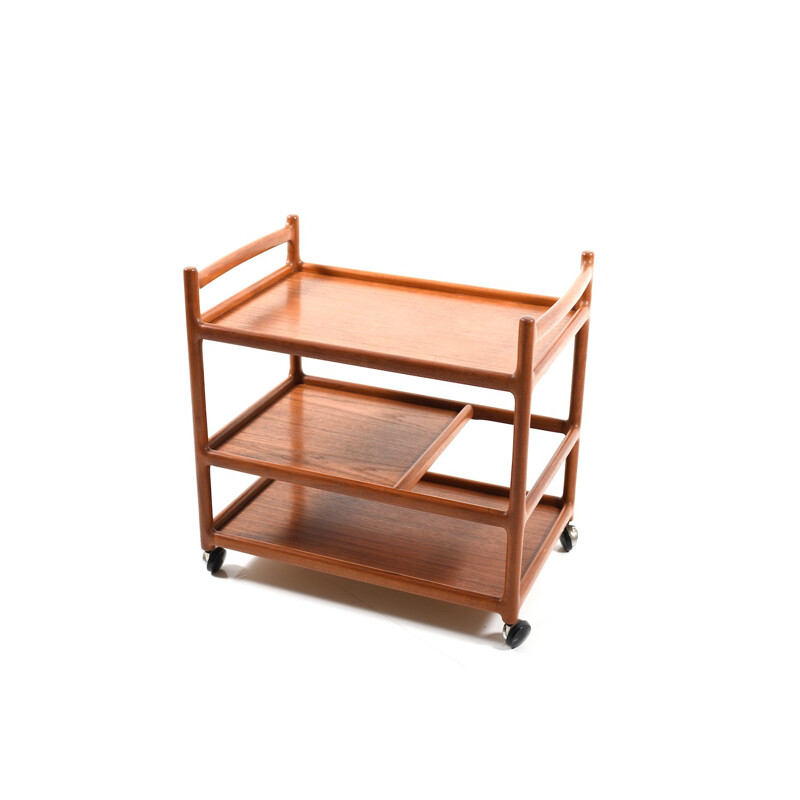 Vintage Danish serving trolley in teak by Johannes Andersen for CFC Silkeborg - 1960s