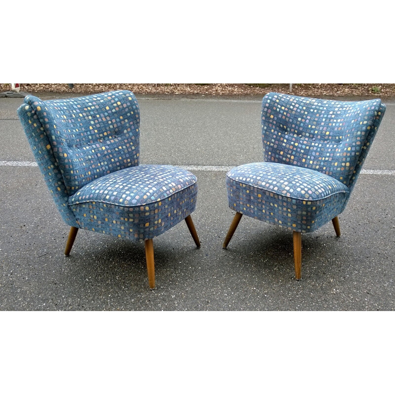 Vintage pair of cocktail armchairs - 1950s