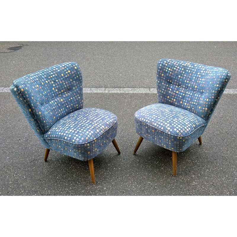 Vintage pair of cocktail armchairs - 1950s