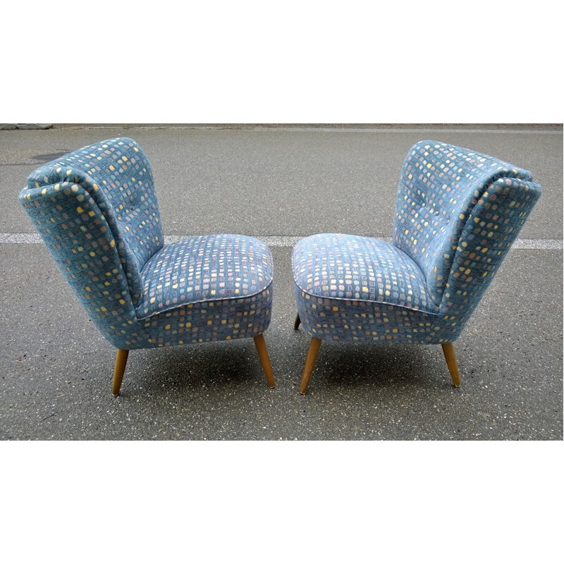 Vintage pair of cocktail armchairs - 1950s