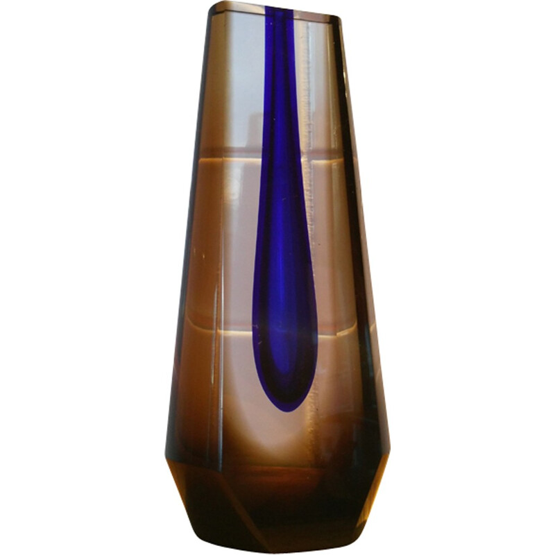 Vintage vase made of glass by Pavel Hlava - 1970s