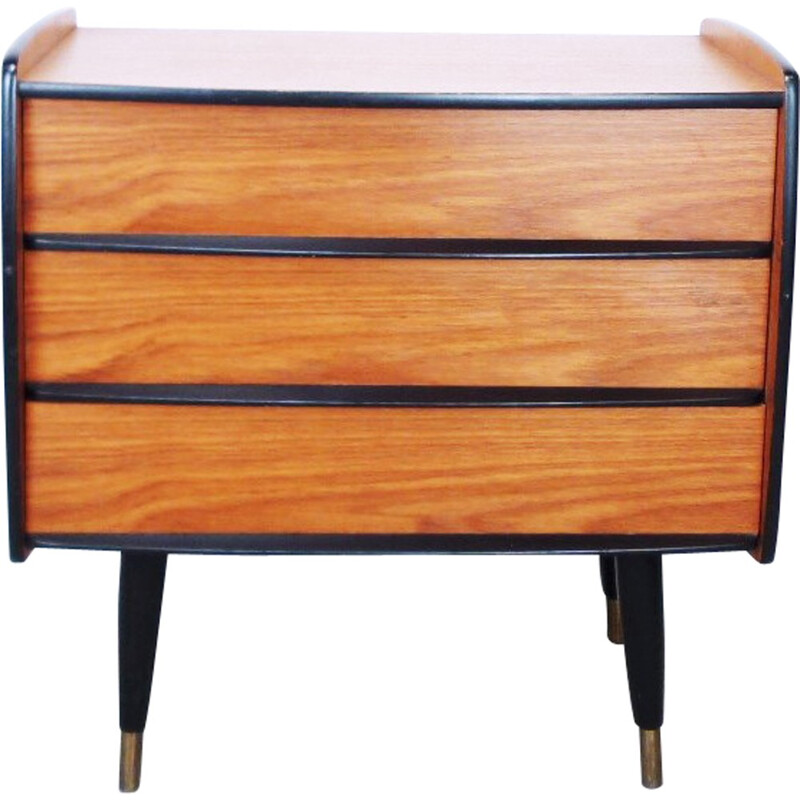 Small Danish vintage chest with brass base - 1950s