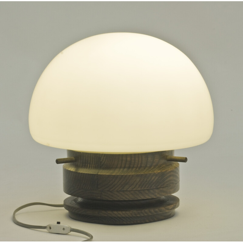 Vintage Table Lamp with a lampshade made of opaline glass - 1970s