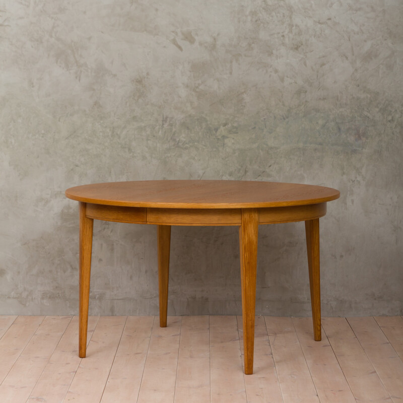 Vintage oak extension table by Omann Jun - 1960s