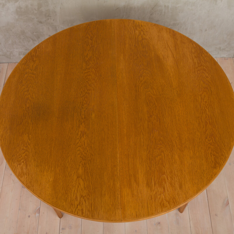 Vintage oak extension table by Omann Jun - 1960s