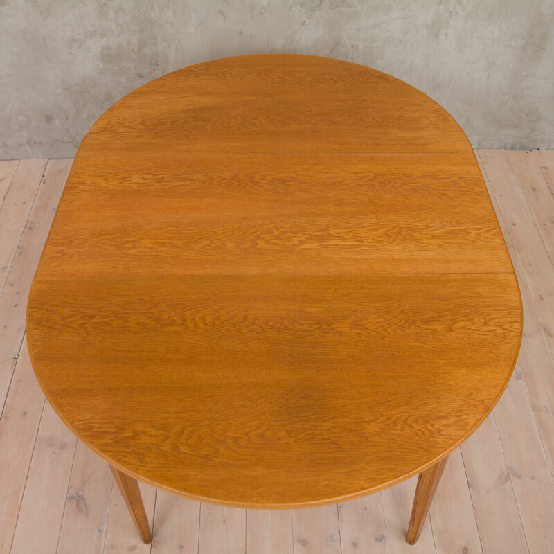 Vintage oak extension table by Omann Jun - 1960s