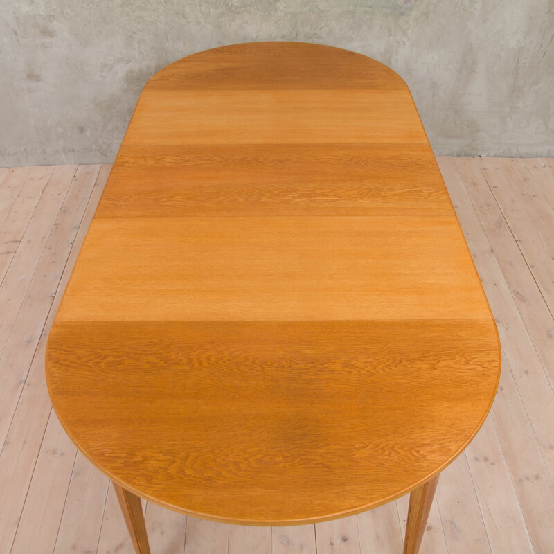 Vintage oak extension table by Omann Jun - 1960s