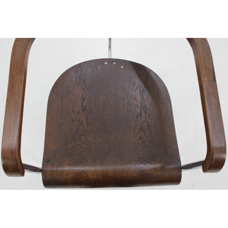 Chaise vintage chromée Bauhaus par J. Halabala - H 128 - 1930