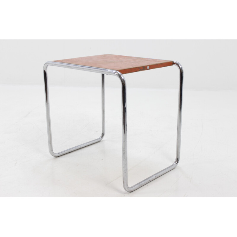 Vintage chrome bauhaus side table by Thonet B9, Germany 1930