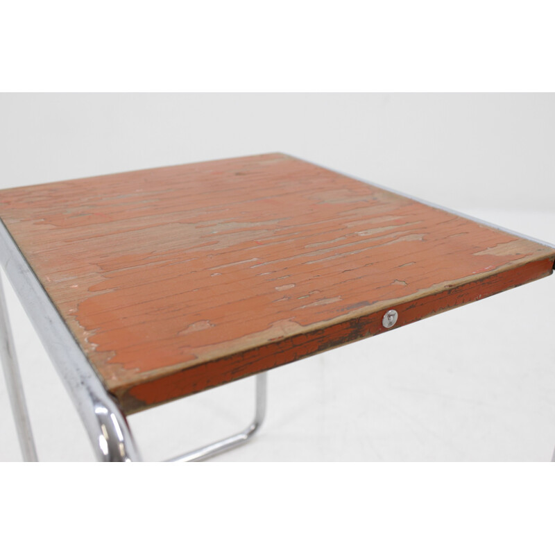 Vintage chrome bauhaus side table by Thonet B9, Germany 1930