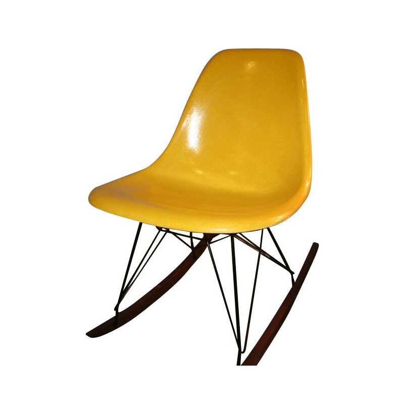 Chaise à bascule RKR jaune, EAMES - 1960
