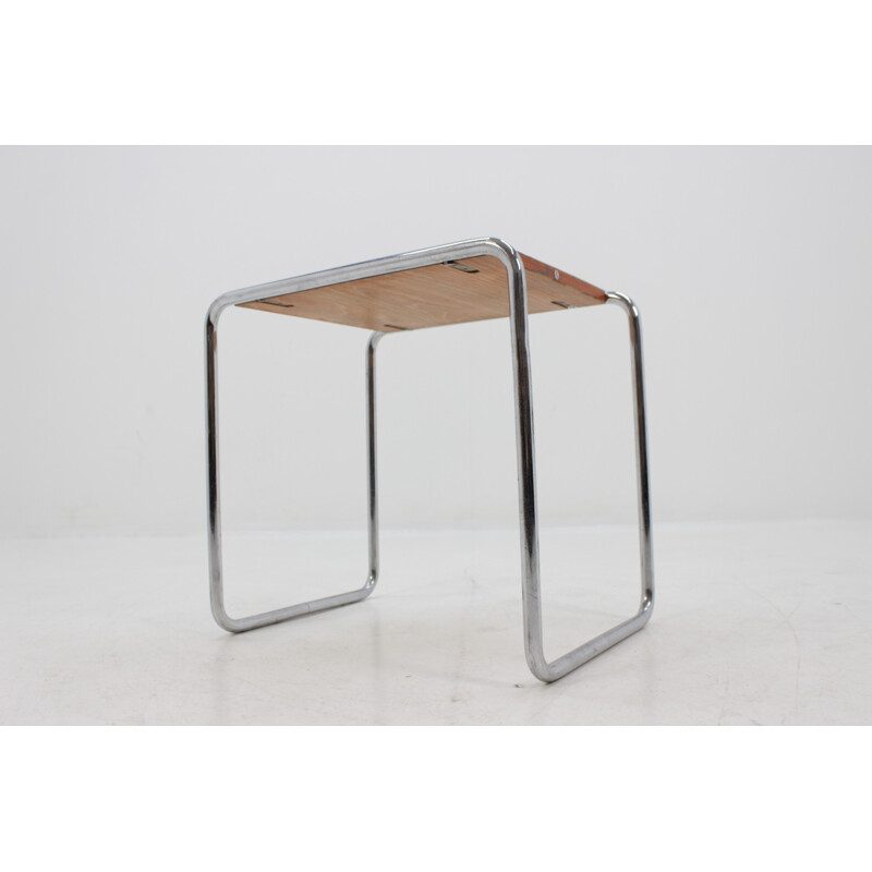 Vintage chrome bauhaus side table by Thonet B9, Germany 1930