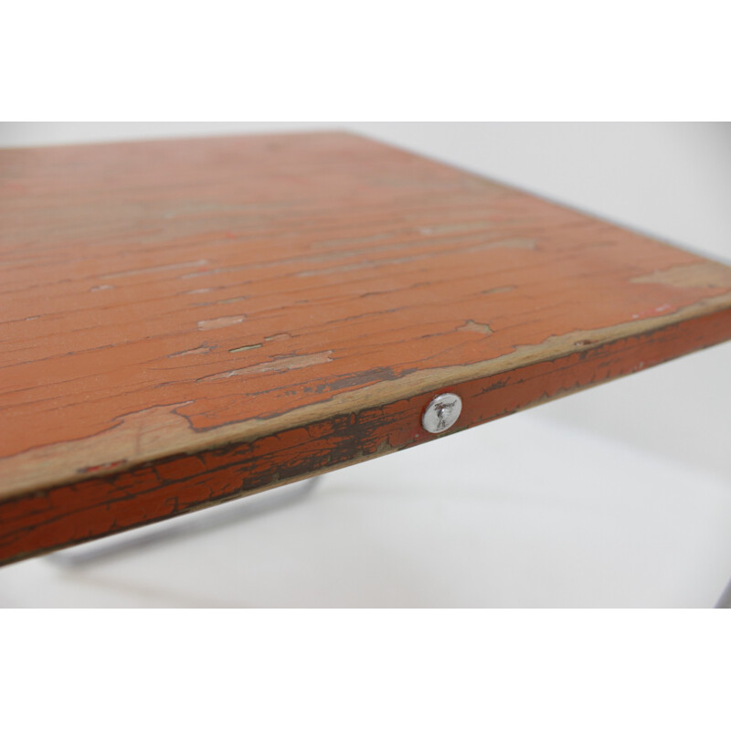 Vintage chrome bauhaus side table by Thonet B9, Germany 1930