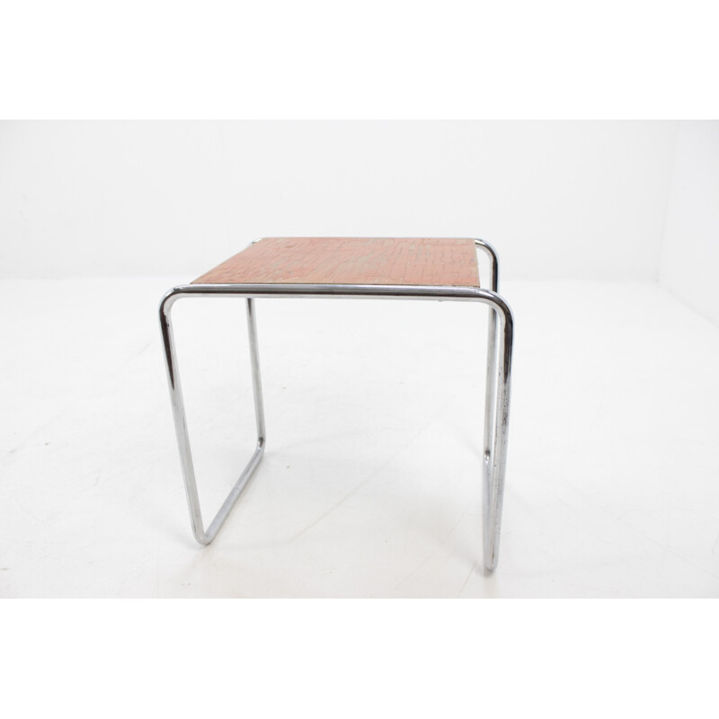 Mesa auxiliar vintage bauhaus cromada de Thonet B9, Alemania 1930