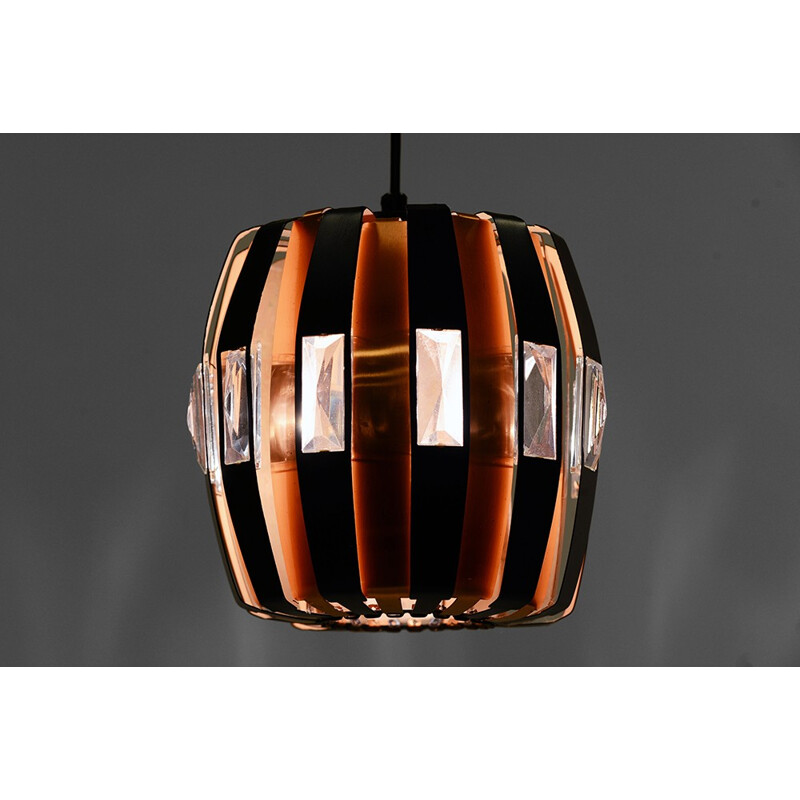 Copper pendant light P25 by Werner Schou for Coronell Electro - 1960s