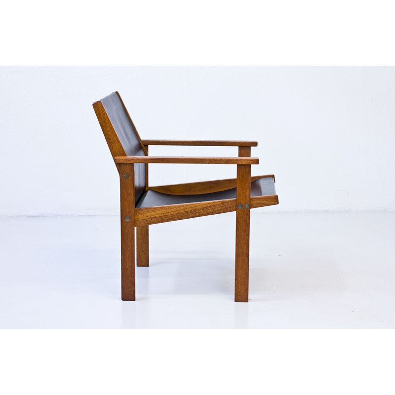 Teak & Leather Easy Chair by Hans-Agne Jakobsson - 1970s