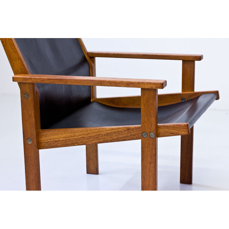 Teak & Leather Easy Chair by Hans-Agne Jakobsson - 1970s