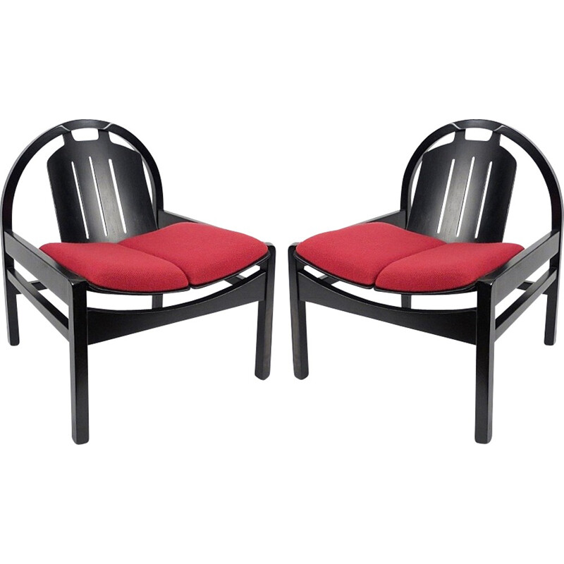 Set of 2 French lounge chairs by Baumann - 1980s