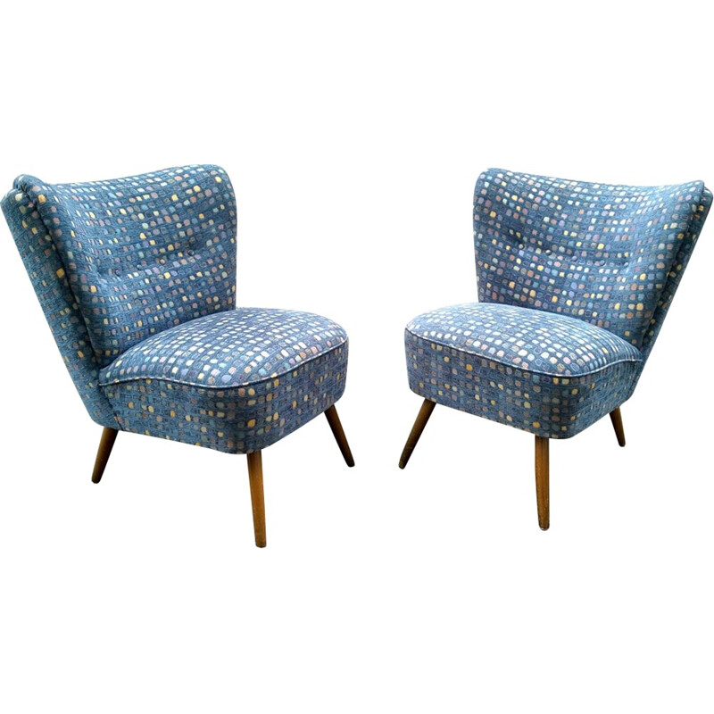 Vintage pair of cocktail armchairs - 1950s