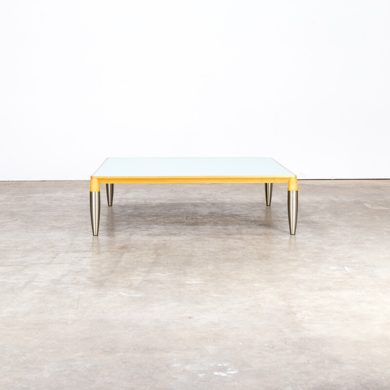 Vintage square coffee table by Chi Wing Lo for Giorgetti - 1990s