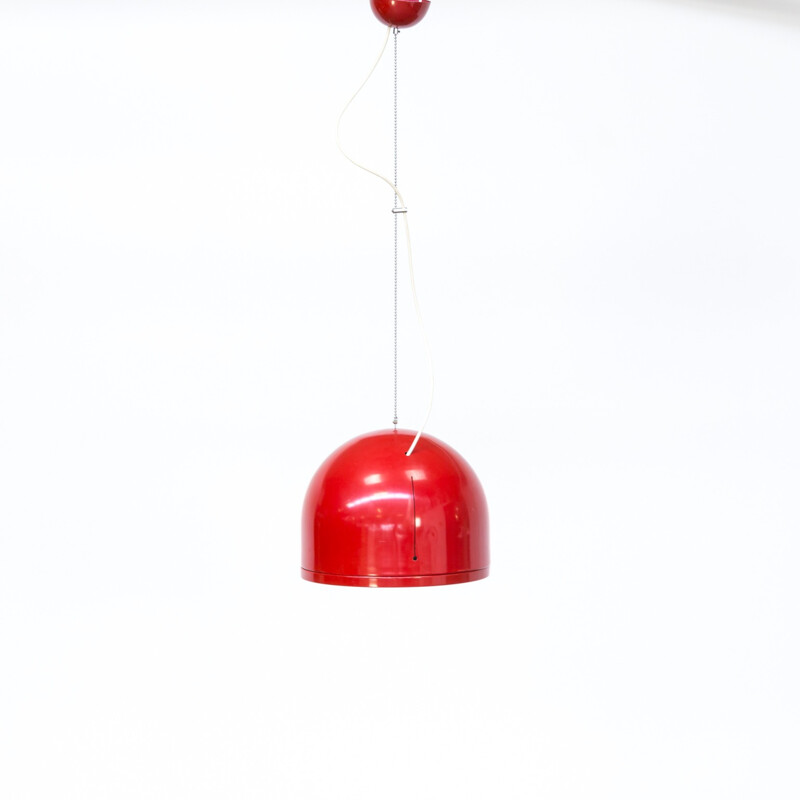 Suspension vintage rouge en métal - 1970