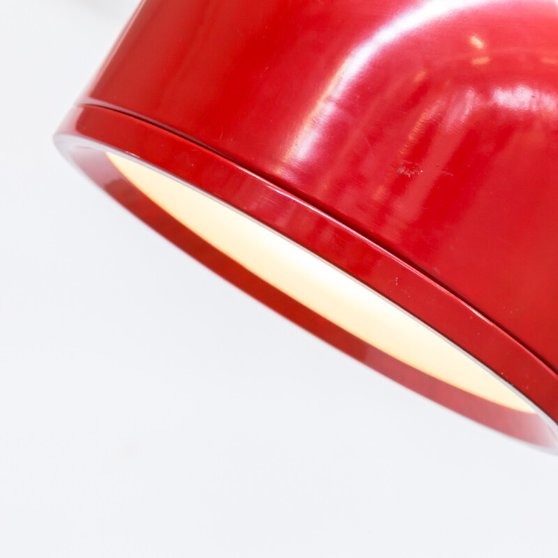 Vintage red hanging lamp with metal - 1970s