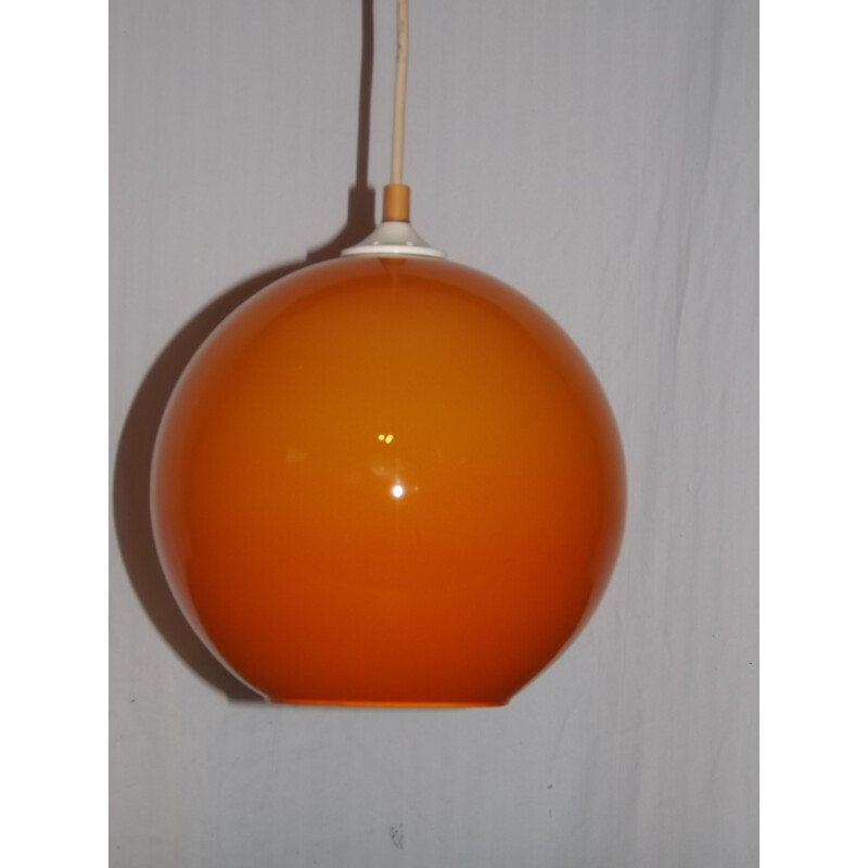 Vintage Hanging lamp Pop glass orange - 1970s