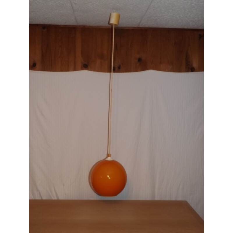 Vintage Hanging lamp Pop glass orange - 1970s