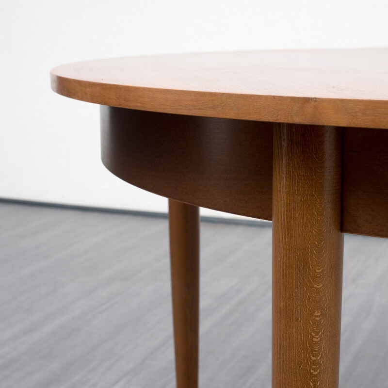 Vintage round dining table in walnut - 1960s