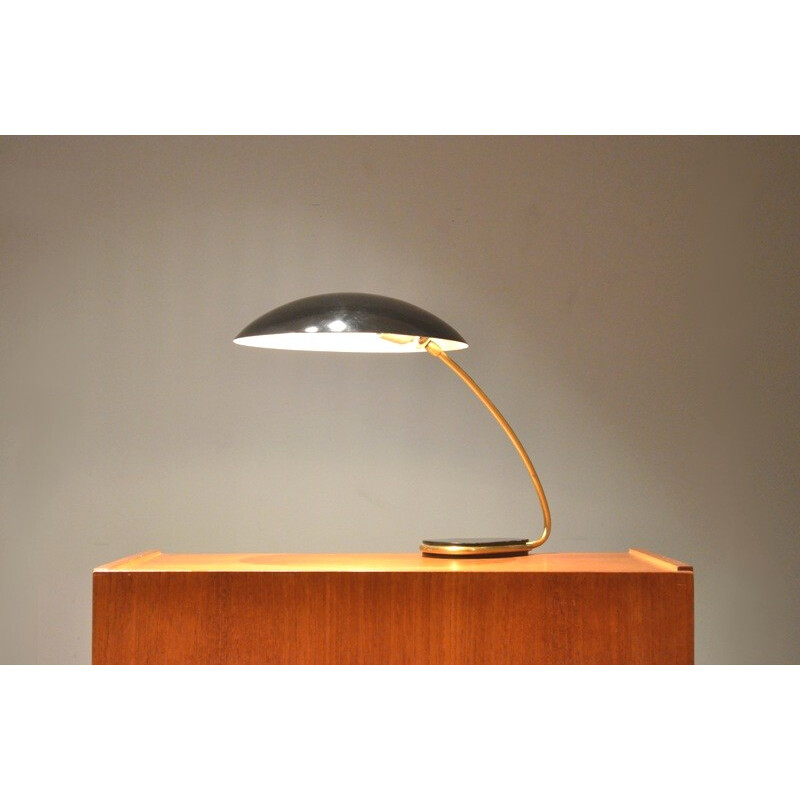 Lampe de table italienne en métal et laiton - 1950