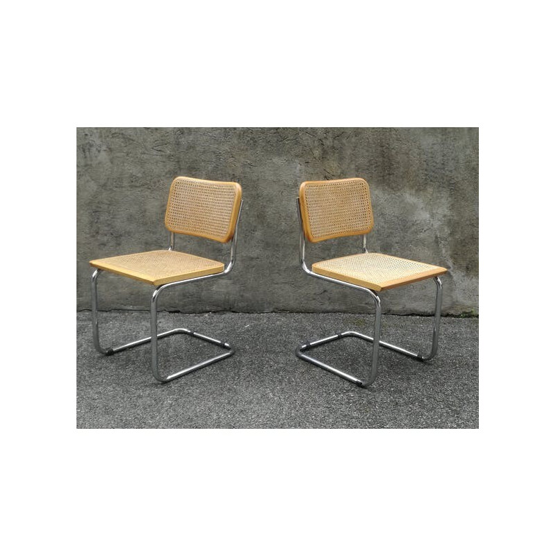 Vintage set of 2 "B32" chairs by Marcel Breuer - 1990s