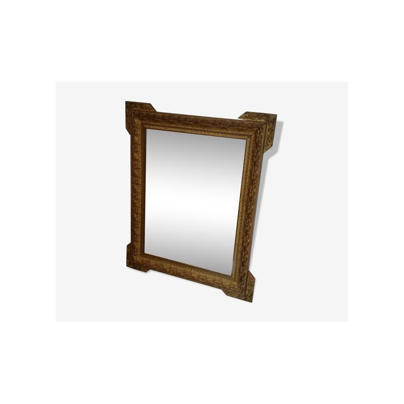 Miroir vintage rectangulaire en bois doré - 1930