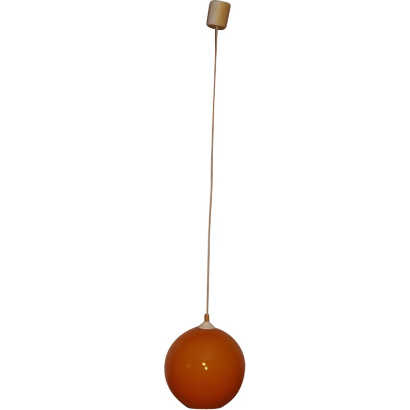 Suspension vintage Pop verre orange - 1970