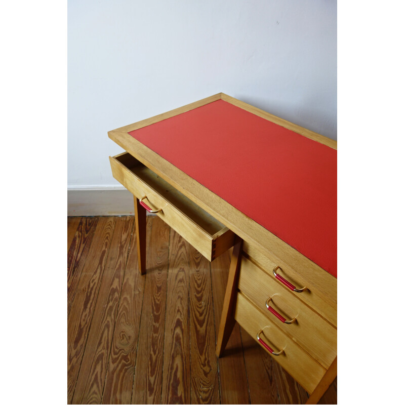 Ensemble bureau et chaise vintage francais pour enfant - 1950