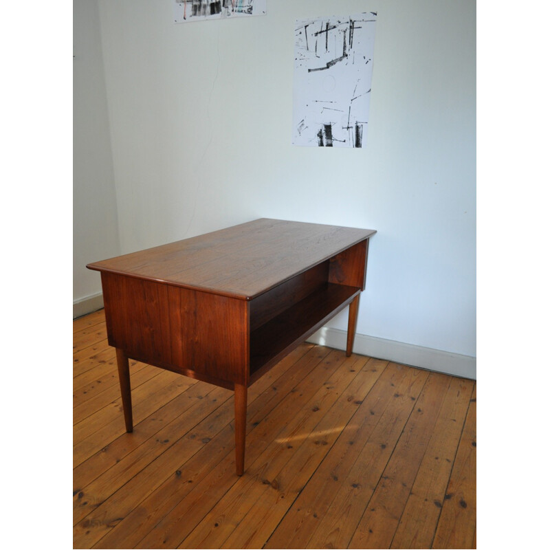 Free standing danish writing desk in teak - 1960s