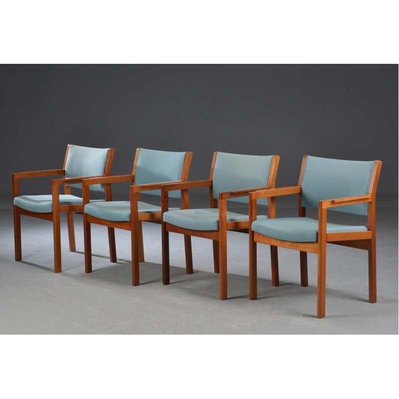 Set of 4 vintage mahogany armchairs by Christian Hvidt for Soborg Mobelfabrik, 1970