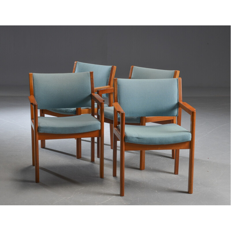 Set of 4 vintage mahogany armchairs by Christian Hvidt for Soborg Mobelfabrik, 1970