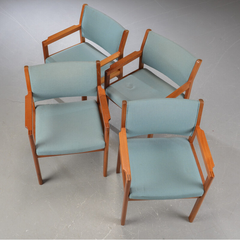Ensemble de 4 fauteuils vintage en acajou par Christian Hvidt pour Soborg Mobelfabrik, 1970