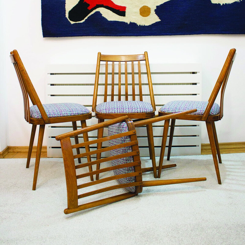 Set of 4 Hungarian dining chairs by Gábriel Frigyes for SZKIV - 1957