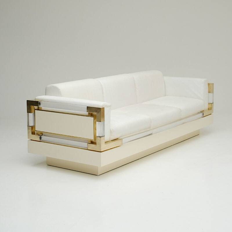 Vintage white 3-Seater Sofa by Charles Hollis Jones - 1970s