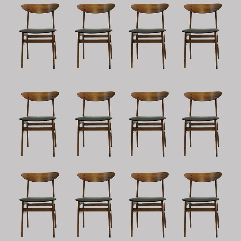 Set of 12 vintage dining chairs for Farstrup Mobler - 1960s