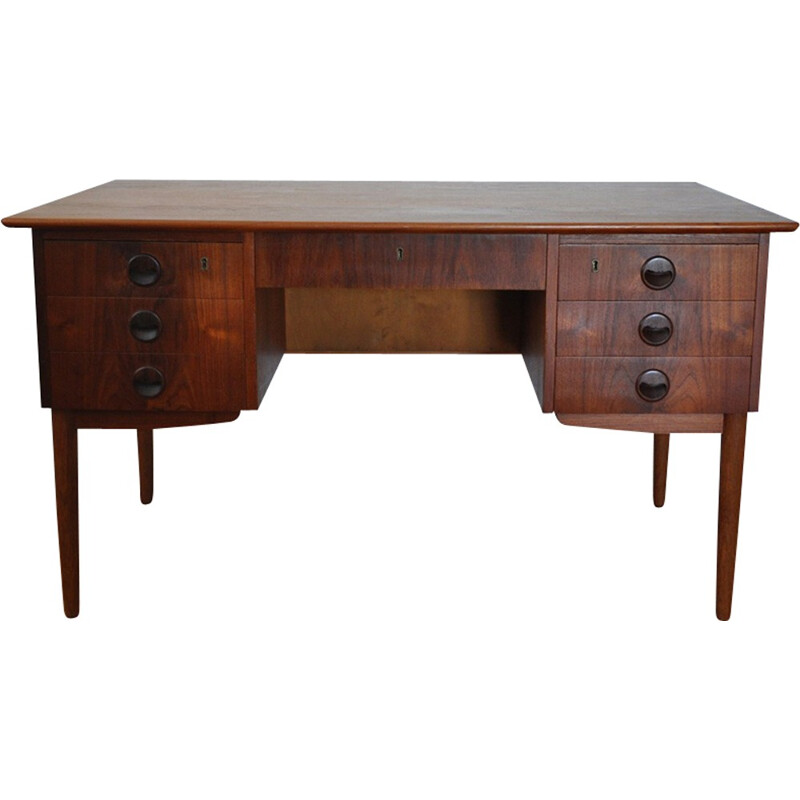 Free standing danish writing desk in teak - 1960s