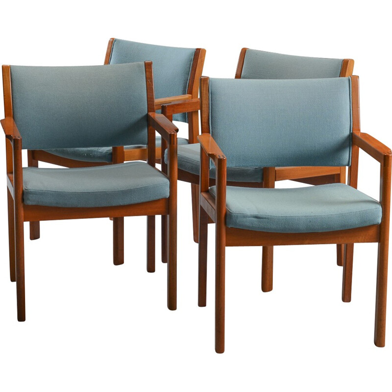 Set of 4 vintage mahogany armchairs by Christian Hvidt for Soborg Mobelfabrik, 1970