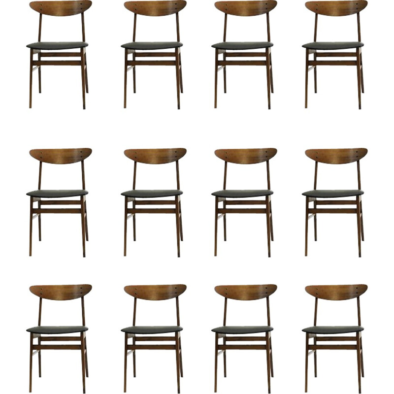 Set of 12 vintage dining chairs for Farstrup Mobler - 1960s